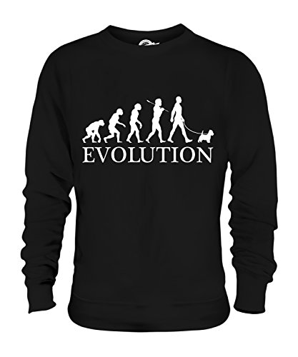 Candymix West Highland White Terrier Evolution des Menschen Und Hund Unisex Herren Damen Sweatshirt, Größe 2X-Large, Farbe Schwarz von Candymix