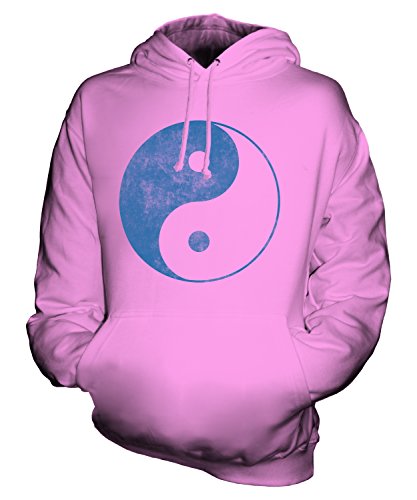 Candymix Yin Yang Symbol Verblichen Unisex Herren Damen Kapuzenpullover, Größe Large, Farbe Rosa von Candymix