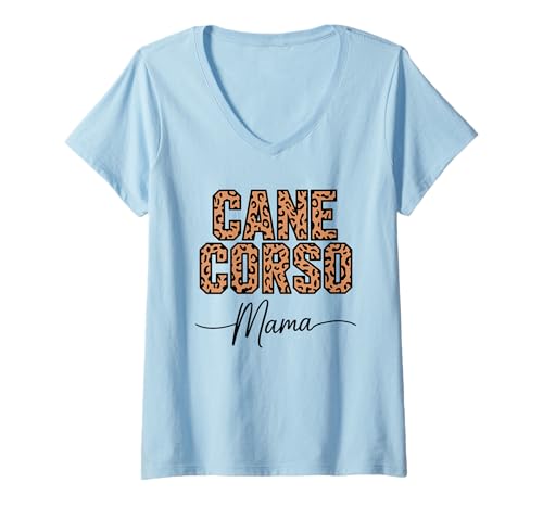 Damen Leopardenmuster Cane Corso Mama T-Shirt mit V-Ausschnitt Damen Leopardenmuster Cane Corso Mama T-Shirt mit V-Ausschnitt von Cane Corso Dog Lover Gifts