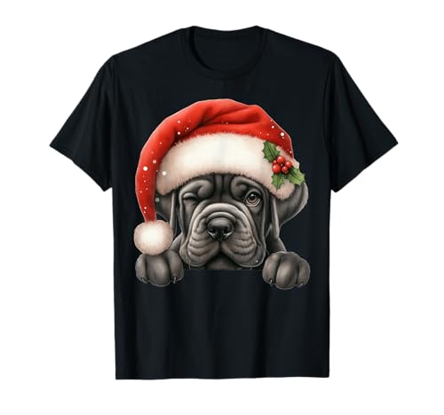 Cane Corso Hund Weihnachten Weihnachtsmannmütze Hund Mama Papa T-Shirt Cane Corso Hund Weihnachten Weihnachtsmannmütze Hund Mama Papa T-Shirt von Cane Corso Dog Tees NYC