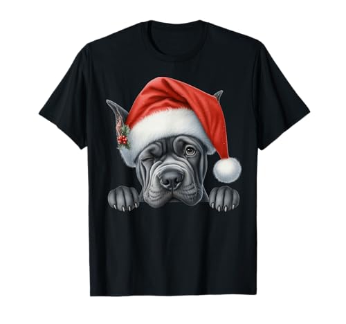 Cane Corso Hund Weihnachten Weihnachtsmannmütze Hund Mama Papa T-Shirt Cane Corso Hund Weihnachten Weihnachtsmannmütze Hund Mama Papa T-Shirt von Cane Corso Dog Tees NYC