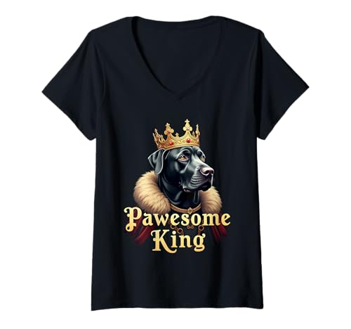 Damen Lustige Pawesome Cane Corso King Dog Art T-Shirt mit V-Ausschnitt Damen Lustige Pawesome Cane Corso King Dog Art T-Shirt mit V-Ausschnitt von Cane Corso Fun Designs
