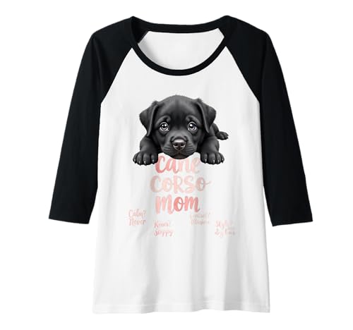 Damen Lustiger Cane Corso Mom Dog Cane Corso Mama Humor Zitat Raglan von Cane Corso Fun Designs