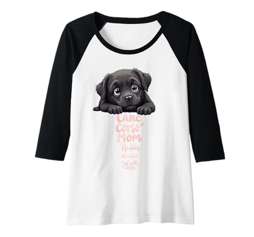 Damen Lustiger Cane Corso Mom Dog Cane Corso Mama Humor Zitat Raglan von Cane Corso Fun Designs
