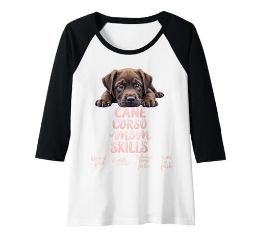 Damen Lustiger Cane Corso Mom Dog Cane Corso Mama Humor Zitat Raglan von Cane Corso Fun Designs