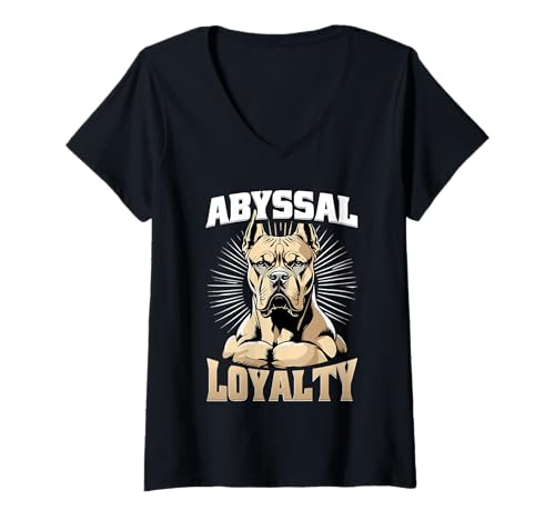 Damen Cane Corso Hund Abyssal Loyalty T-Shirt mit V-Ausschnitt Damen Cane Corso Hund Abyssal Loyalty T-Shirt mit V-Ausschnitt von Cane Corso Hund