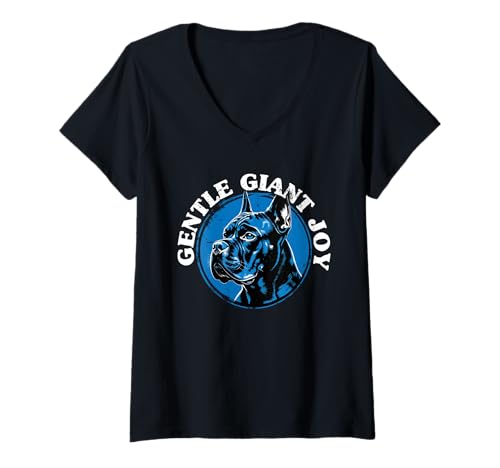Damen Cane Corso Hund Gentle Giant Joy T-Shirt mit V-Ausschnitt Damen Cane Corso Hund Gentle Giant Joy T-Shirt mit V-Ausschnitt von Cane Corso Hund