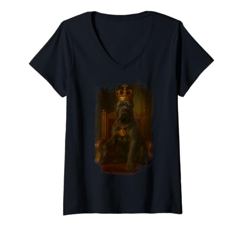 Damen Cane Corso Italiano Mutter T-Shirt mit V-Ausschnitt von Cane Corso Hundezubehör