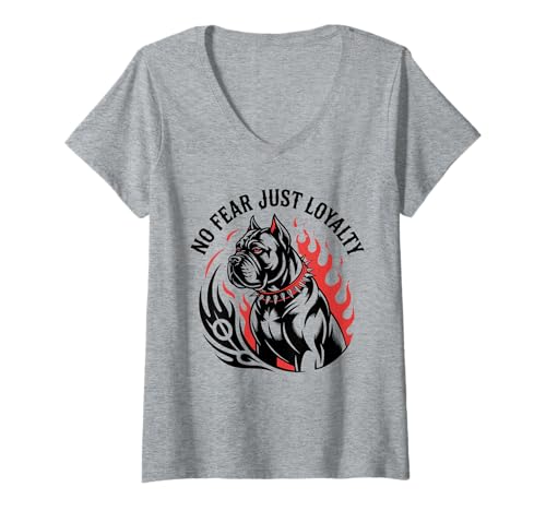 Damen Cane Corso Italiano Mutter T-Shirt mit V-Ausschnitt von Cane Corso Hundezubehör