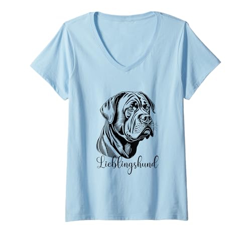 Damen Cane Corso Hund Hunde T-Shirt mit V-Ausschnitt von Cane Corso Italiano Hund Cane Corsos Geschenk