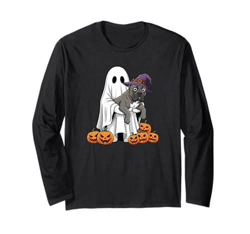 Lustiger Geisterstock Corso Kürbis Halloween Kinder Herren Damen Langarmshirt von Cane Corso Lovers Cute Halloween Outfits Boy Girl