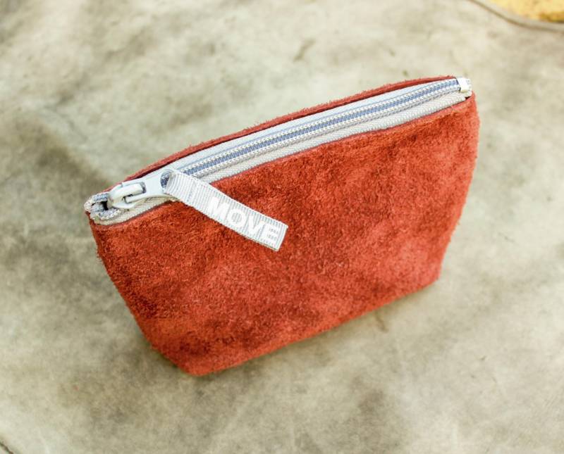 Beuteltäschchen Upcycling-Rindsleder Rostrot von CanelGermany