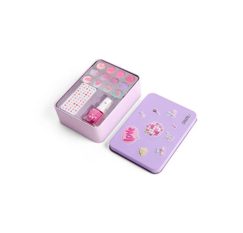 Canenco Kosmetik-Set CREATE it! - Lidschatten + Nagellack + Nagelsticker - Dose von Canenco
