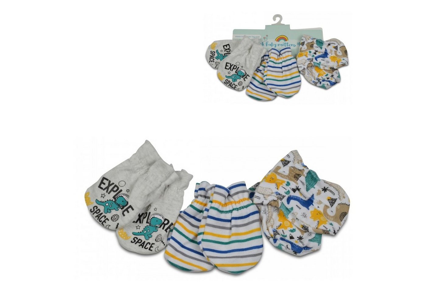 Cangaroo Fäustlinge Baby-Fäustlinge Kay 3er Set aus 100% Baumwolle, Erstlingshandschuhe von Cangaroo