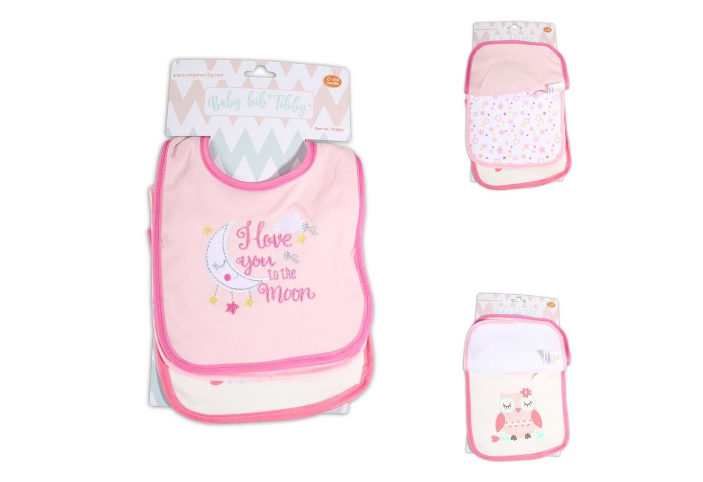 Cangaroo Lätzchen Babylatz 3er Set Tibby, (1-St), Klettverschluss, wasserfest waschbar ab Geburt von Cangaroo