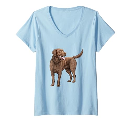 Damen Chocolate Lab Hunderassen-Enthusiast T-Shirt mit V-Ausschnitt Damen Chocolate Lab Hunderassen-Enthusiast T-Shirt mit V-Ausschnitt von Canine Affection