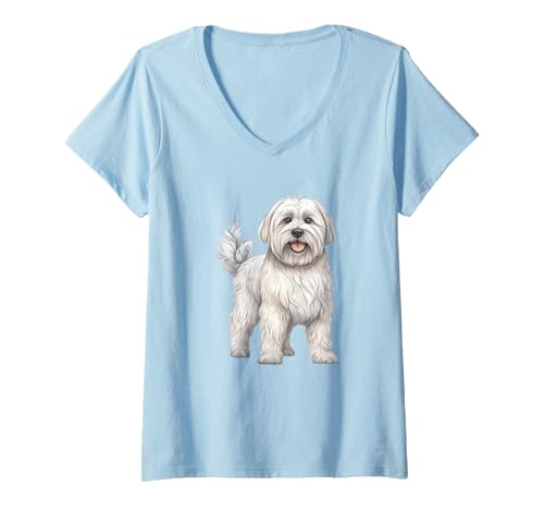 Damen Entzückende Malteser-Hunderassen-Enthusiasten T-Shirt mit V-Ausschnitt Damen Entzückende Malteser-Hunderassen-Enthusiasten T-Shirt mit V-Ausschnitt von Canine Companions