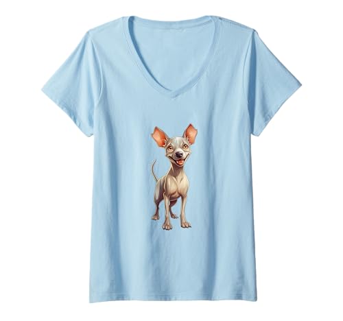 Damen Entzückendes Chihuahua-Porträt für Hundeliebhaber überall T-Shirt mit V-Ausschnitt von Canine Creations