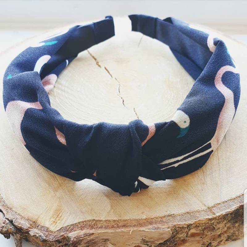 Haarreifen "Flamingo" Schwarz von CanisMinorArtShop