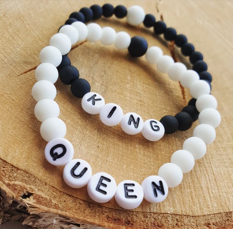Partnerarmband King Queen | Perlenarmband Couple Partnerarmband King Queen | Perlenarmband Couple von CanisMinorArtShop