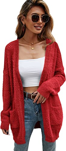 Canli4Y Damen Cardigan Strickmantel Strickjacke Gestrickt Lose Wintermantel Causal Cardigan Parkajacke Freizeitjacke Pulloverjacke von Canli4Y