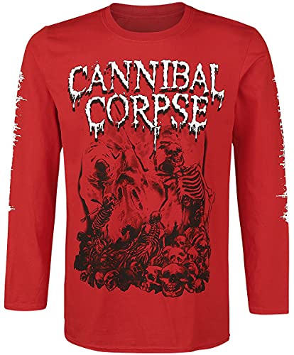 Cannibal Corpse Pile of Skulls 2018 Männer Langarmshirt rot L von Cannibal Corpse