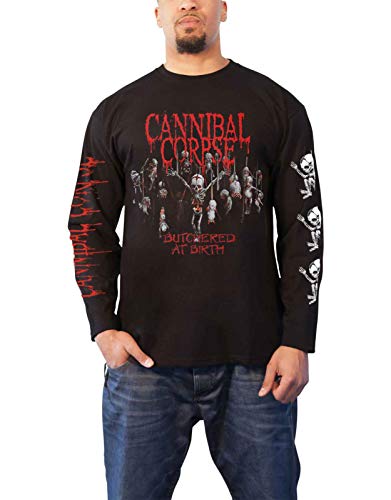 Cannibal Corpse T Shirt Butchered at Birth Baby offiziell Herren Schwarz Long XL von Cannibal Corpse