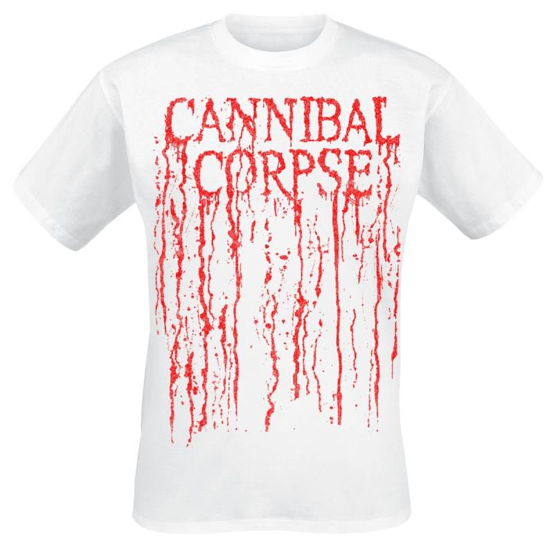 Cannibal Corpse T-Shirt - Logo Drip - S bis XXL - für Männer - Größe L - weiß  - Lizenziertes Merchandise! von Cannibal Corpse