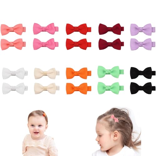 Canollo 20 Stück Schleife Haarspangen Mädchen, Bunte Haarclips, Baby Haarspangen, Handwerk 5 cm kleine Haarschleifen, Niedliche Haarschmuck für Kleinkinder Kinder Mädchen Frauen von Canollo