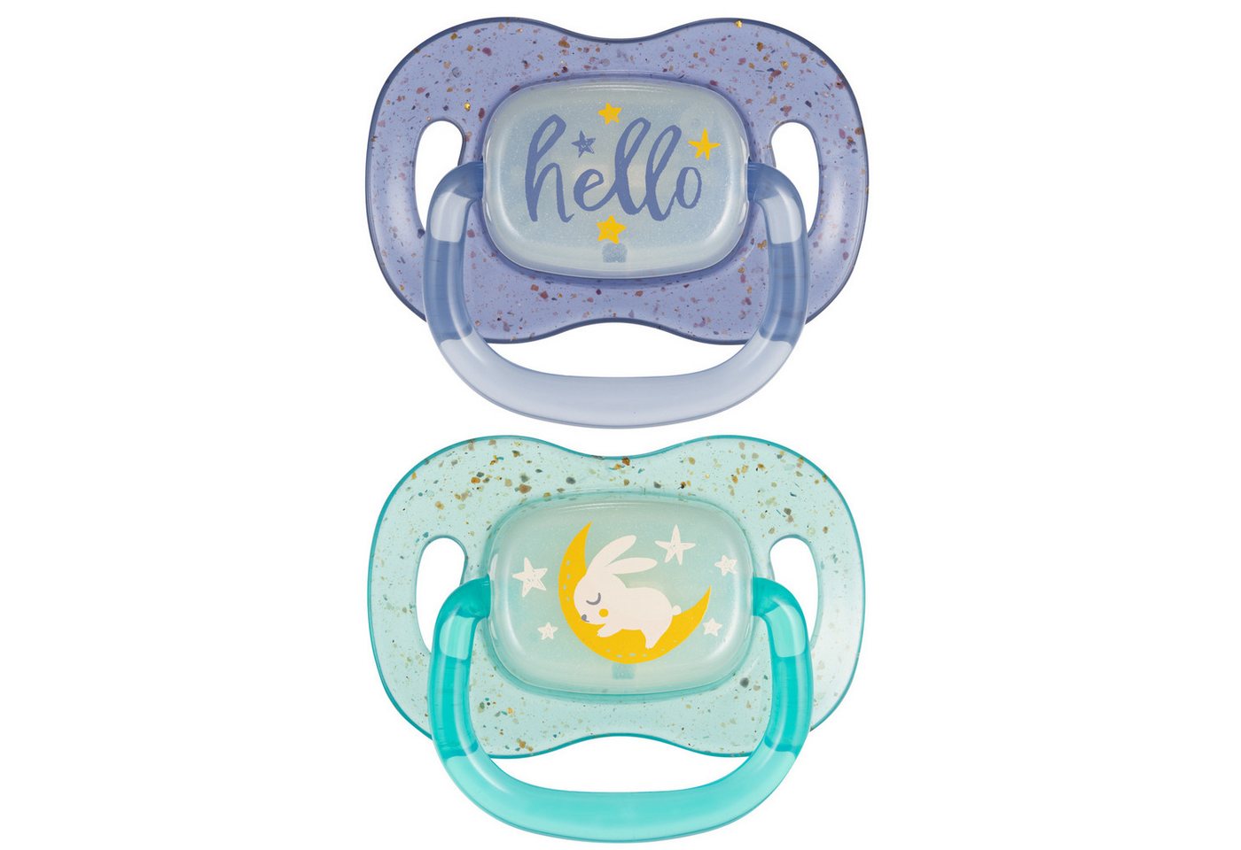 Canpol Schnuller NightGlow Symmetrischer Beruhigungssauger Hello Dream 2er Packung von Canpol