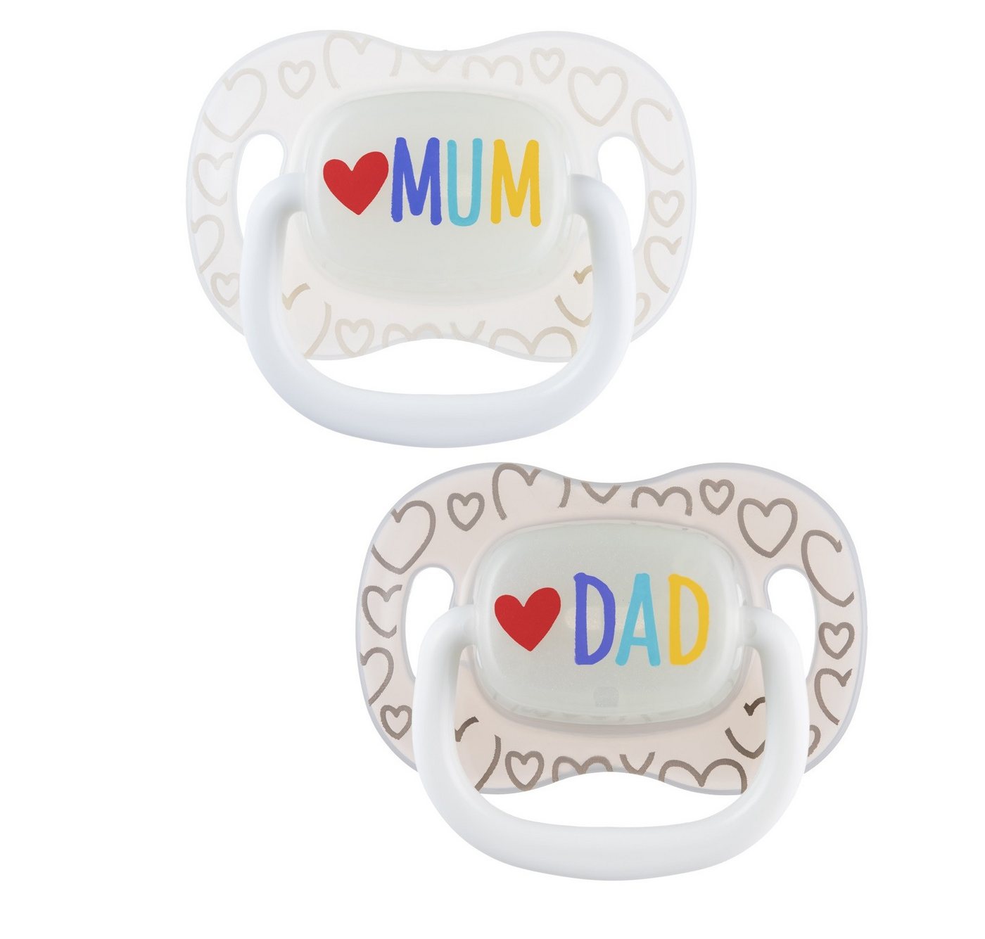 Canpol Schnuller Symmetrischer Beruhigungssauger Love Mum + Love Dad 2er Packung von Canpol