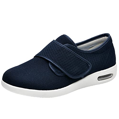 Cansats Daumen-Valgus-Verformung Pantoffeln Orthopädischer extrabreiter verstellbarer Riemen für Damen. Einfaches An- und Ausziehen,Blau,41 Unisex Open Toe Erweiterung Hausschuhe von Cansats
