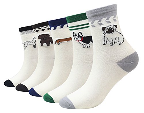 Cansok Herrensocken mit Tiermotiv, 5 Stück (Dackel, Mops, Bull) von Cansok