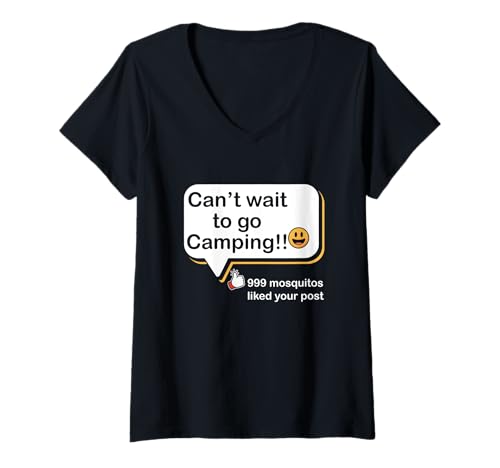 Damen Ich kann es kaum erwarten, campen zu gehen. 999 Mosquitos mochten deinen Post Camper T-Shirt mit V-Ausschnitt Damen Ich kann es kaum erwarten, campen zu gehen. 999 Mosquitos mochten deinen Post Camper T-Shirt mit V-Ausschnitt von Cant Wait To Go Camping 999 Mosquitos Liked