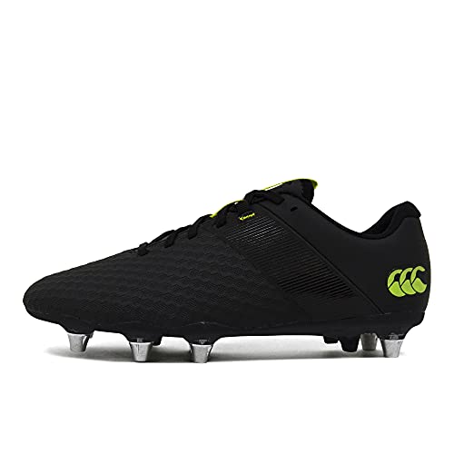 Canterbury Herren Phoenix 3.0 Pro Soft Ground Rugby-Schuhe, Schwarz/Limettengrün, 44 EU von Canterbury