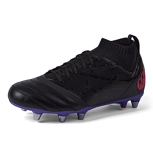 Canterbury Herren Stampede Team Rugby-Stiefel mit weichem Boden Stiefelette, Pro Black Purple, 40 EU von Canterbury