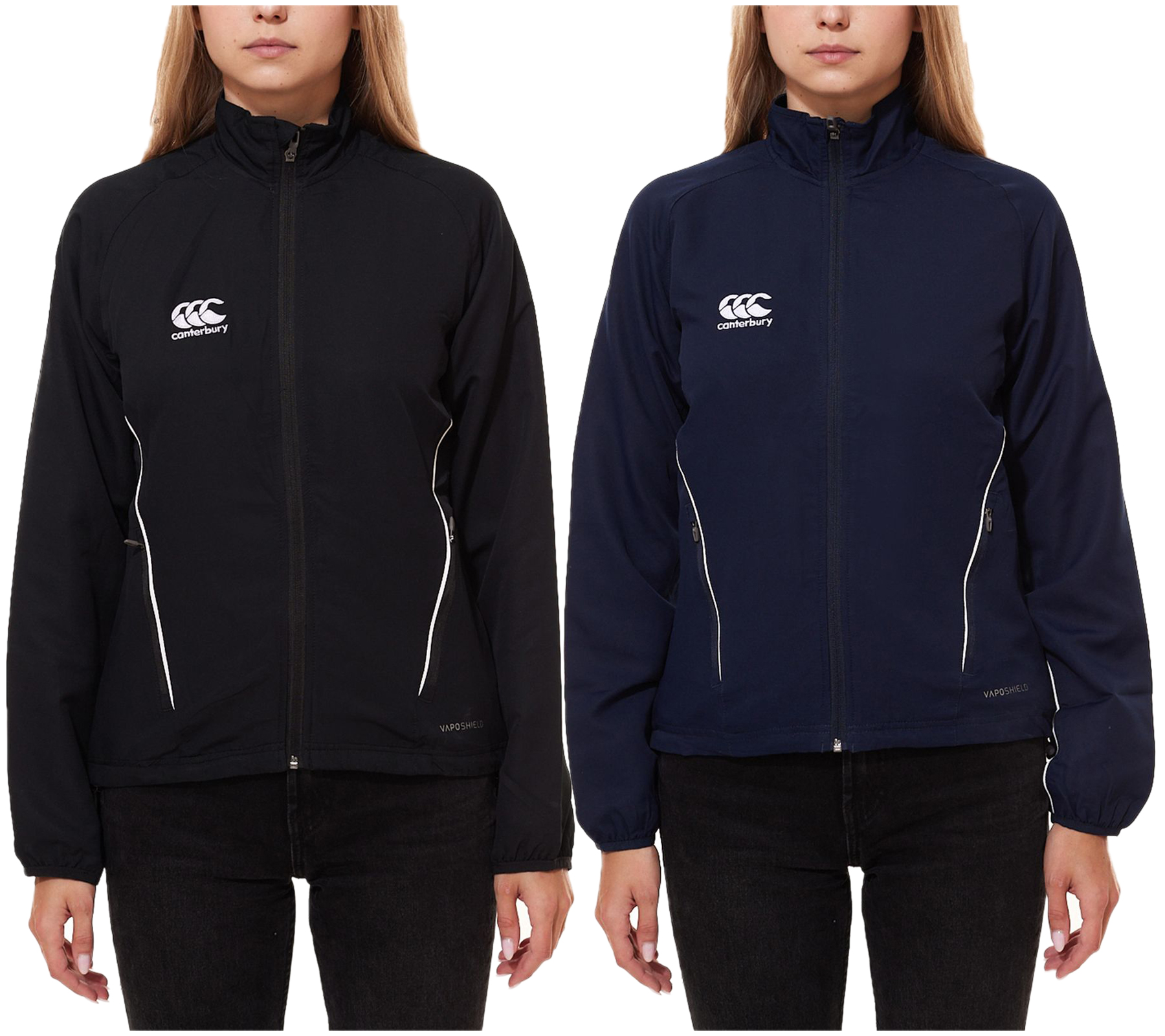 Canterbury Team Track Jacket Sportjacke mit Vaposhield für Damen E683644 Schwarz oder Dunkelblau von Canterbury