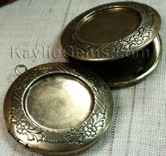 Rundes Messing Kamee Cabochon Fassung Rahmen Viktorianisch Stil - Lkrs-128Ab 2Stk von CanterburyLane