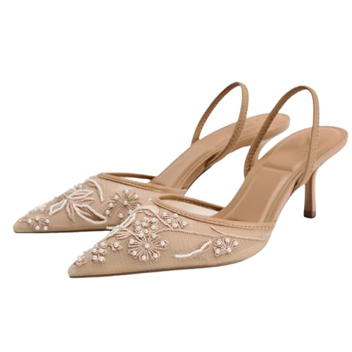 Cantianshu Mesh Slingback Pumps Schuhe für Damen, 217 Aprikose, 39.5 EU Cantianshu Mesh Slingback Pumps Schuhe für Damen, 217 Aprikose, 39.5 EU von Cantianshu