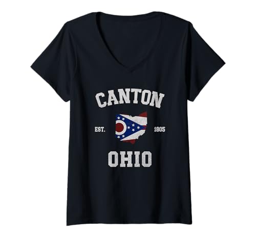 Damen Canton, Ohio T-Shirt mit V-Ausschnitt Damen Canton, Ohio T-Shirt mit V-Ausschnitt von Canton, Ohio Designs 0825
