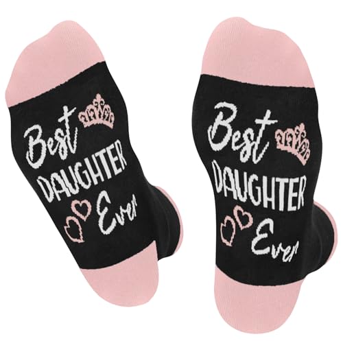 Lustige Socken für Damen Mädchen - BEST DAUGHTER Geschenke Bunte Lustig Frauen Witzige Motiv Coole Bedrucken Verrückte Socken Weihnachten Strümpfe Geschenkideen von Cantustime