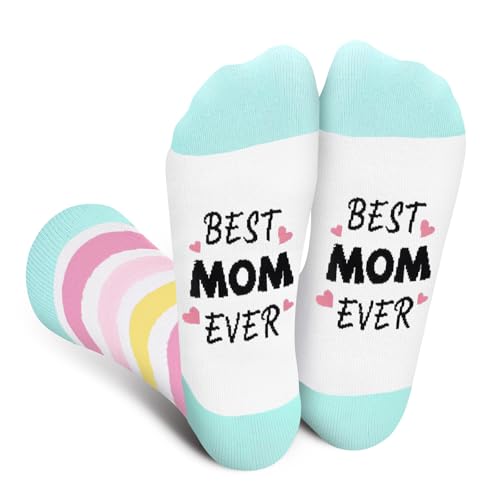 Lustige Socken für Damen Mädchen - BEST MOM Geschenke Bunte Lustig Frauen Witzige Motiv Coole Bedrucken Verrückte Socken Weihnachten Strümpfe Geschenkideen von Cantustime
