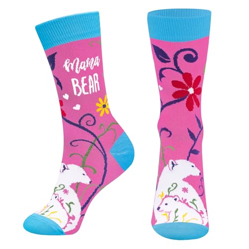 MAMA BEAR Socken für Mama Frauen - Muttertagsgeschenk Lustig Geschenke Bunte Mutter Damen Witzige Motiv Coole Bedrucken Verrückte Socke Weihnachten Geburtstagsgeschenk Strümpfe Geschenkideen von Cantustime