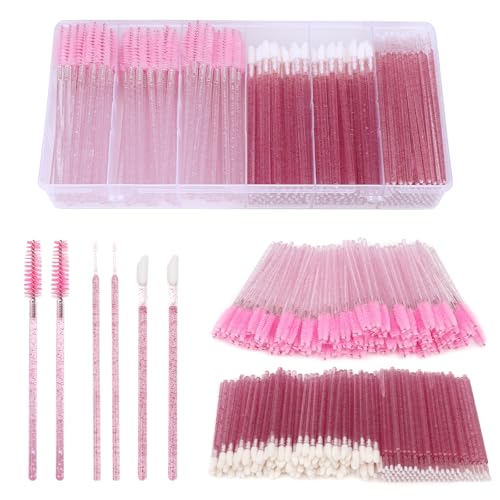 Canvalite 300 Stück Einweg-Mascara-Stäbe und Mikro-Applikator-Pinsel, 100 Stück Wimpernpinsel + 100 Stück Lippenstiftstäbe + 100 Stück Mikro-Make-up-Pinsel, rosa Canvalite 300 Stück Einweg-Mascara-Stäbe und Mikro-Applikator-Pinsel, 100 Stück Wimpernpinsel + 100 Stück Lippenstiftstäbe + 100 Stück Mikro-Make-up-Pinsel, rosa von Canvalite