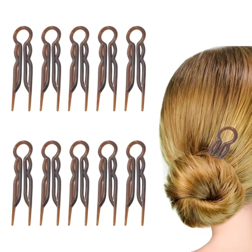 10 Haarnadeln für Frauen, U-förmige Haarnadeln, lockiges Haarstyling-Zubehör, Dekoration, geeignet für den täglichen Gebrauch oder besondere Anlässe (Schildpatt) von Canvas Trend