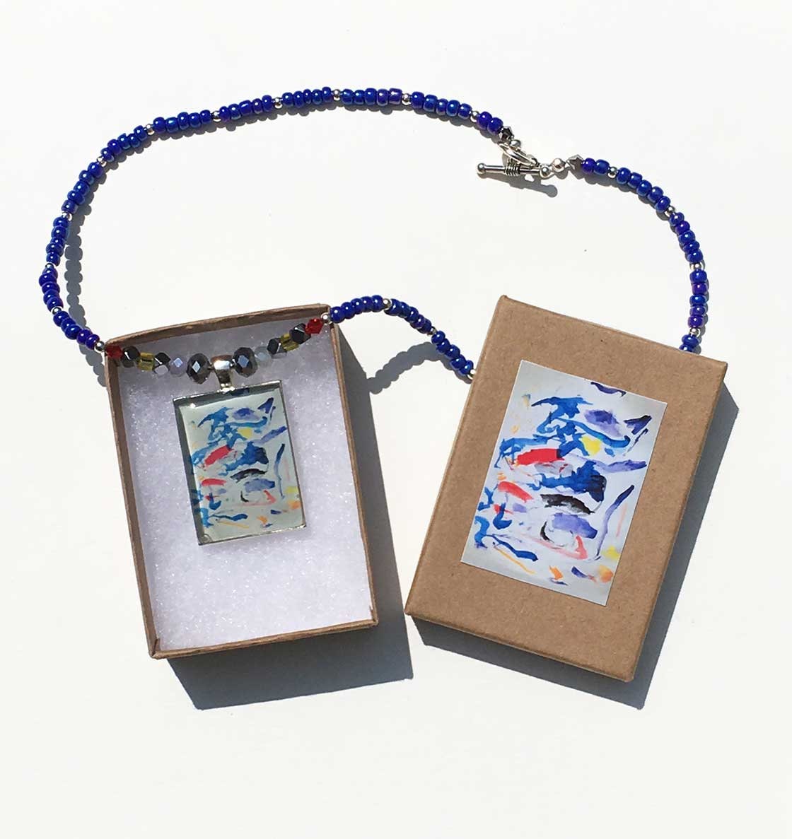 Benutzerdefinierte Kinder Kunst Anhänger Halskette Personalisierter Perlenschmuck von CanvasAndVessel