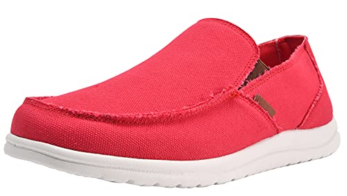 Canven Herren Leinenschuhe, Slipper, Halbschuhe, Laufschuhe, leicht, leger, rot, 43 EU von Canven