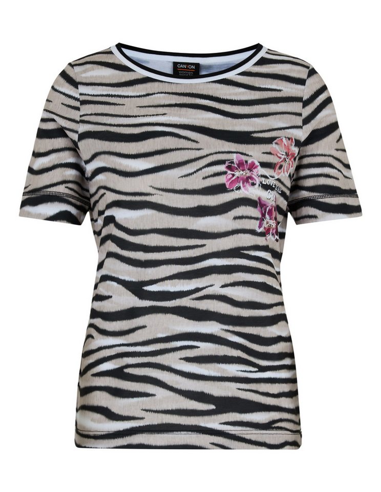 Canyon T-Shirt Canyon Damen T-Shirt 1/2 Arm ZEBRA CAMEL-BLACK-WHITE von Canyon