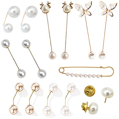 Canzoon Künstliche Perlenbrosche Nadel 15Pcs Schal Clip Schnalle Schal Clip Damen Für Frauen Mädchen Hochzeitsfeier Dekorationsgeschenke von Canzoon