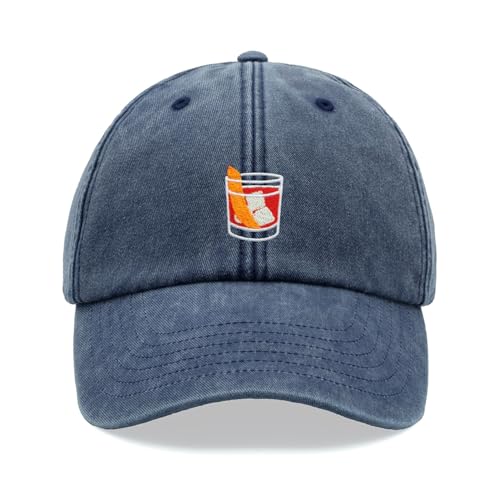 Negroni Cocktail Baseball Cap Vintage Washed Unisex Dad Hat Verstellbar, denim, Einheitsgröße von Cap Base